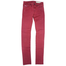 (W27 L32) DIESEL SKINZEE C84BZ Womens Denim Jeans Super Slim Trousers Casual Maroon Pant