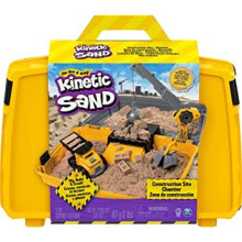 Kinetic Sand 6055877 Construction Site Folding Sandbox Playset with Vehicle and 907g, Kids Aged 3 and Up, Grey