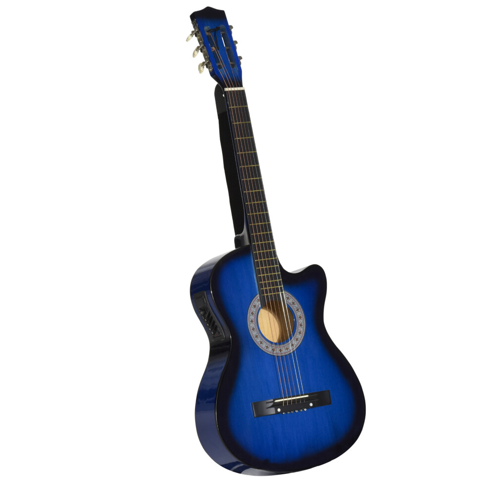 HOMCOM Beginner Acoustic Electric Cutaway Guitar Kids Guitar And Junior Guitar