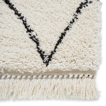Boho 8280 Runners in White Black Soft Deep Shaggy Fringed Mats 60x230cm