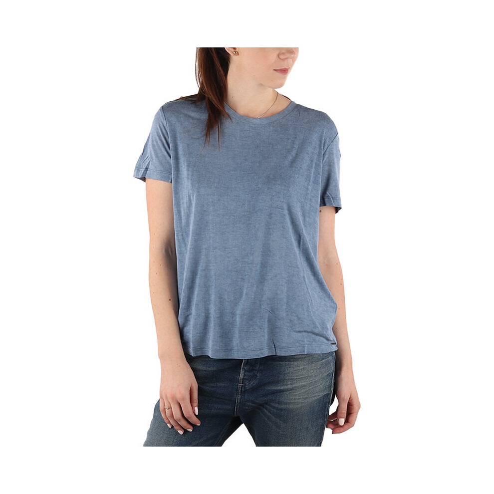 (L) DIESEL T MORIPLAQUE Womens T-Shirt Crew Neck Short Sleeve Casual Summer Blue Tee