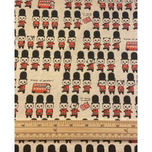 Fat Quarter London March Of Pandas Cotton Linen Fabric