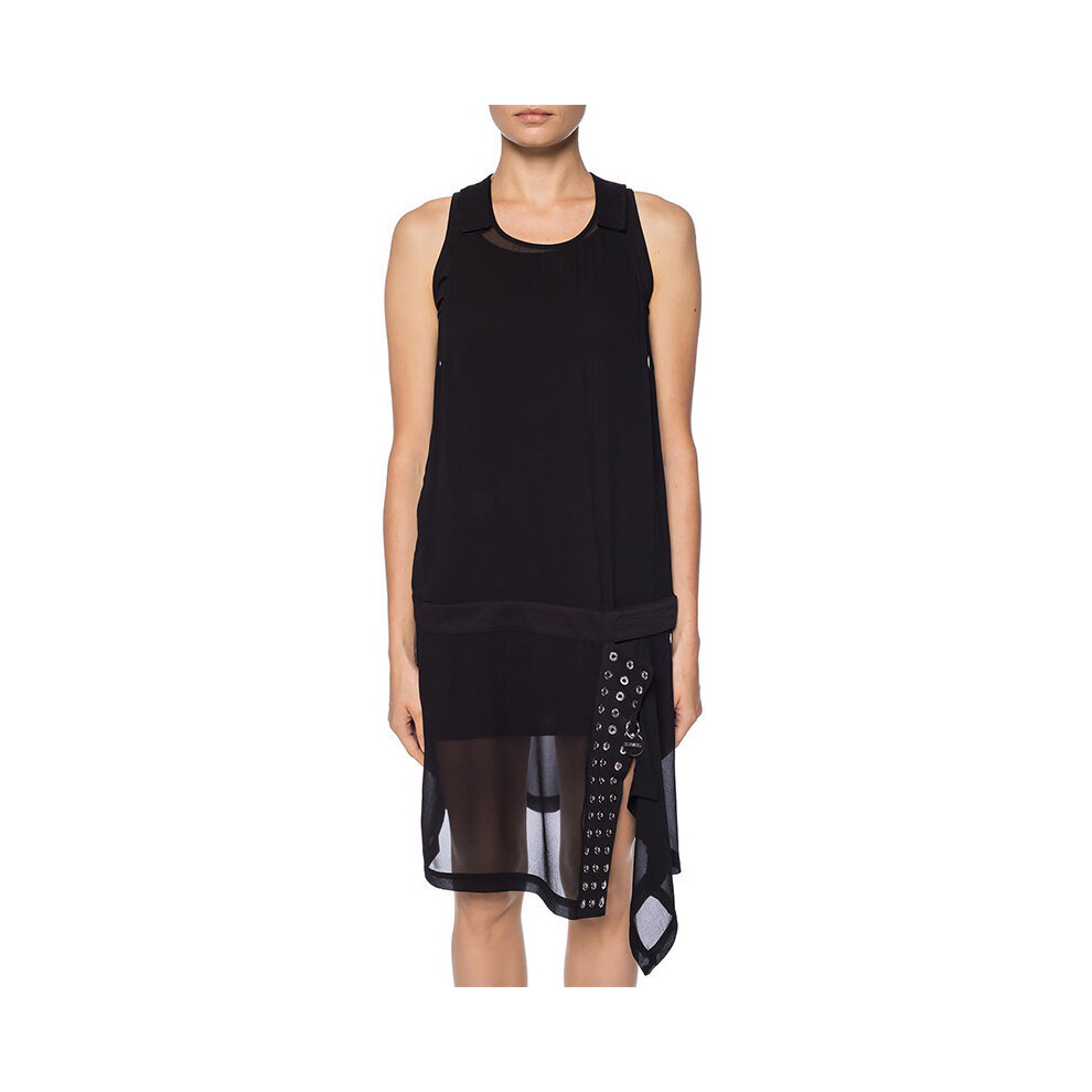 Diesel (Xs) D Lenyne 0Lasf Womens Short Dress Double Layered Sleeveless Tops Black