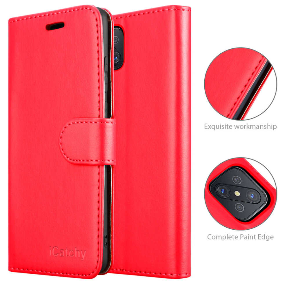 (Red) For Oppo Reno4 Z 5G Leather Wallet Case Red 5056298007202