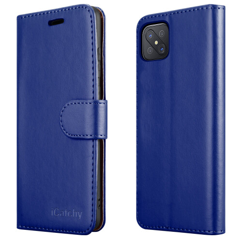 (Blue) For OPPO Reno4 Z 5G Leather Wallet Case