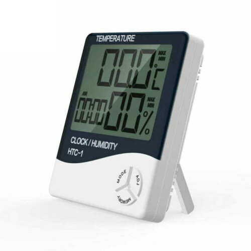 Digital Display LCD Clock Thermometer Temperature Humidity Bedside Bedroom NEW 2