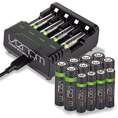 Venom Power Recharge - Charging Station plus 8 x AA 2100mAh & 8 x AAA 800mAh Rechargeable Batteries