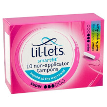 Lil-Lets Smartfit 10 Non-Applicator Tampons - Super