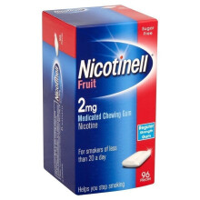 Nicotinell Fruit 2mg Medicated Chewing Gum - 96 Pieces - Regular Strength - Sugar Free