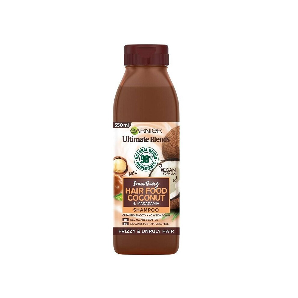 Garnier Ultimate Blends Smoothing Hair Food Coconut & Macadamia Shampoo - 350ml