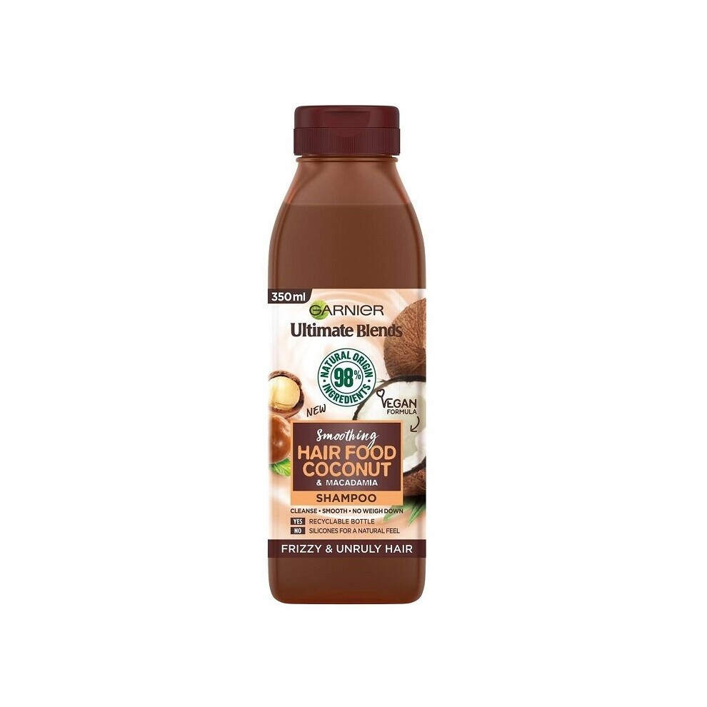 Garnier Ultimate Blends Smoothing Hair Food Coconut & Macadamia Shampoo - 350Ml
