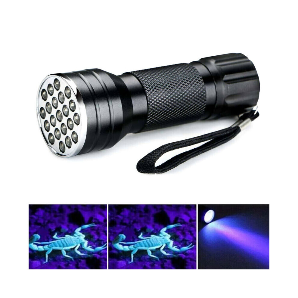 21 LED UV Ultraviolet Flashlight Black Light Flashlight Pet Urine Stain Detector
