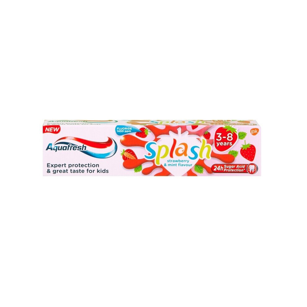 Aquafresh Splash Strawberry & Mint Toothpaste 3-8 Years - 50ml
