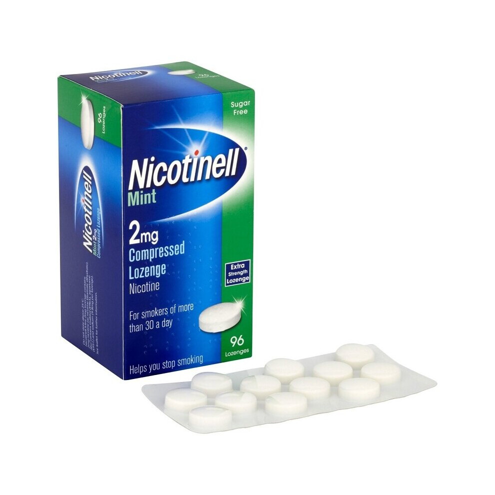 Nicotinell Mint 2Mg Compressed Nicotine Lozenge - 96 Extra Strength Lozenges - Sugar Free