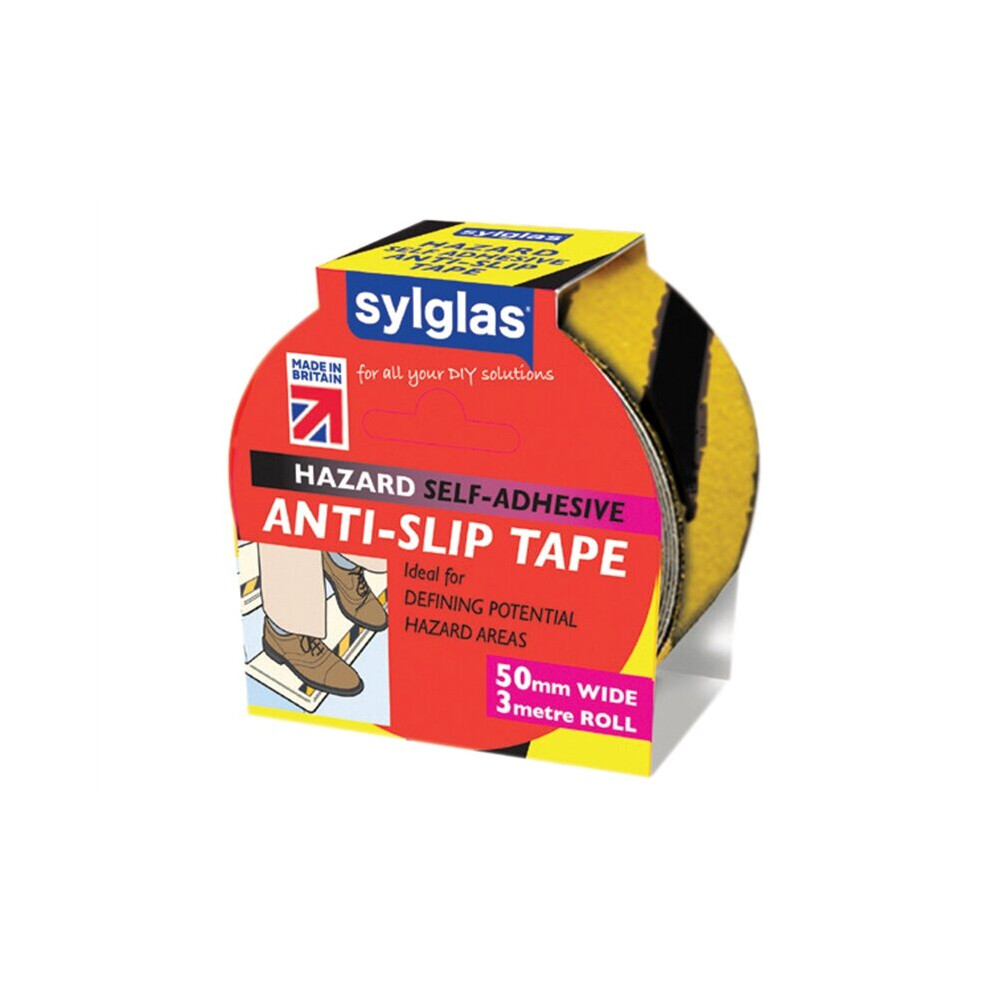 Sylglas Anti-Slip Tape 50mm x 3m Black & Yellow SYLASTBLY