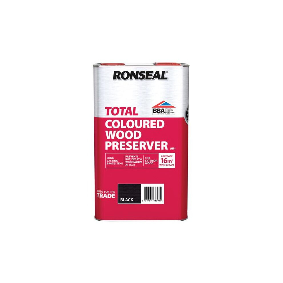 Ronseal Trade Total Wood Preserver Black 5 Litre 38593