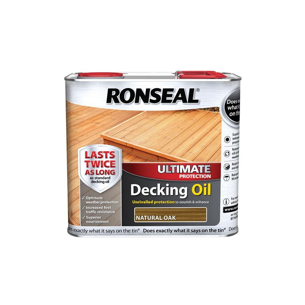 Ronseal Ultimate Decking Oil Natural Oak 2.5 Litre RSLUDONO25L