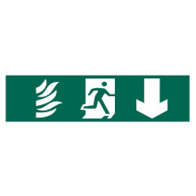 Scan Running Man Arrow Down - PVC 200 x 50mm SCA5203