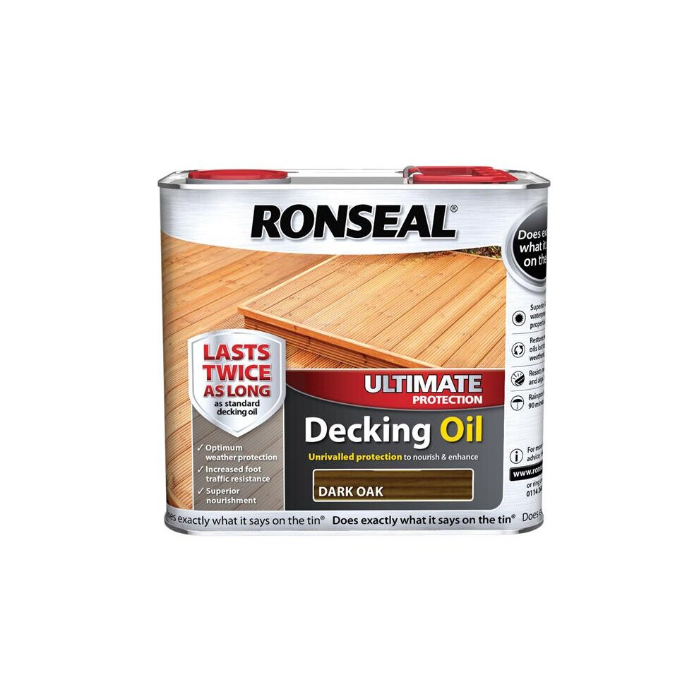 Ronseal Ultimate Decking Oil Oak 2.5 Litre Rsludodo25l Dark