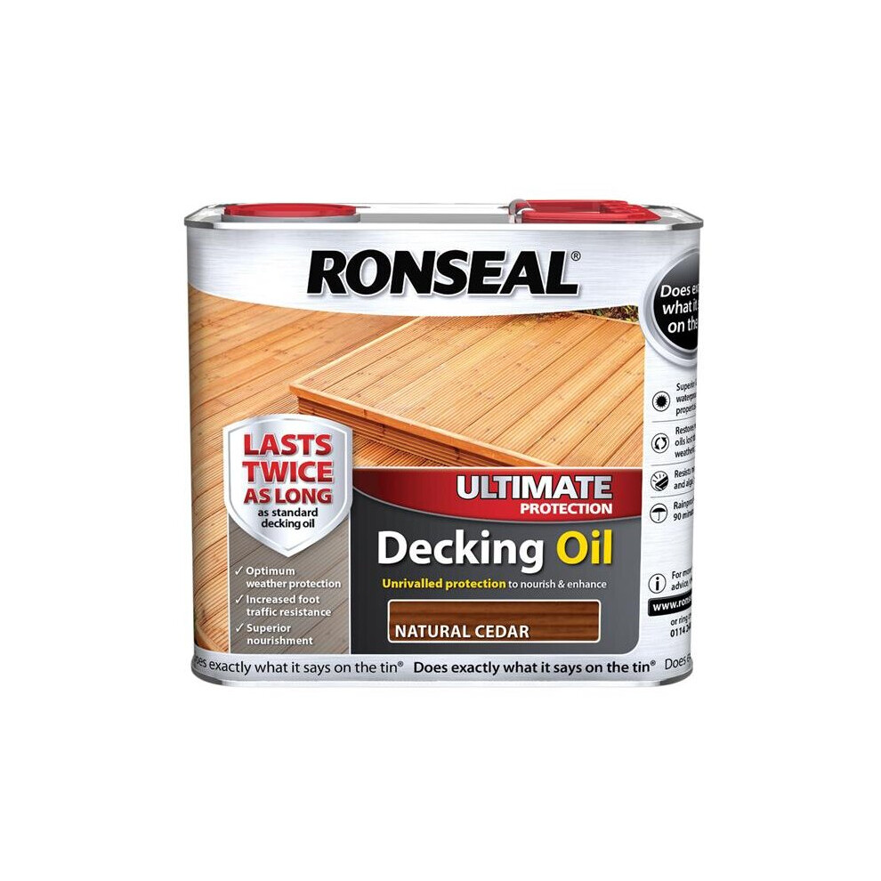 Ronseal Ultimate Decking Oil Natural Cedar 2.5 Litre RSLUDONC25L