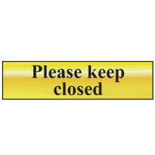 Scan Please Keep Closed - Polished Brass Effect 200 x 50mm SCA6019