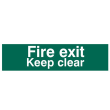 Scan Fire Exit Keep Clear text Only - PVC 200 x 50mm SCA5206