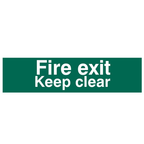 Scan Fire Exit Keep Clear text Only - PVC 200 x 50mm SCA5206