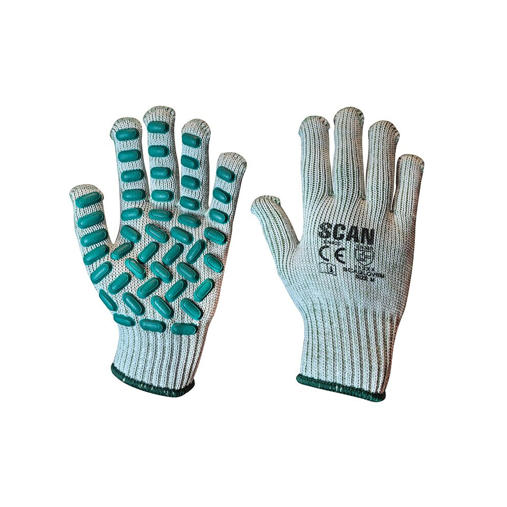 Scan Vibration Resistant Latex Foam Gloves - Medium (Size 8) 5023969318738