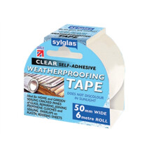 Sylglas Clear Weatherproofing Tape 50mm x 6m Roll SYLWT506