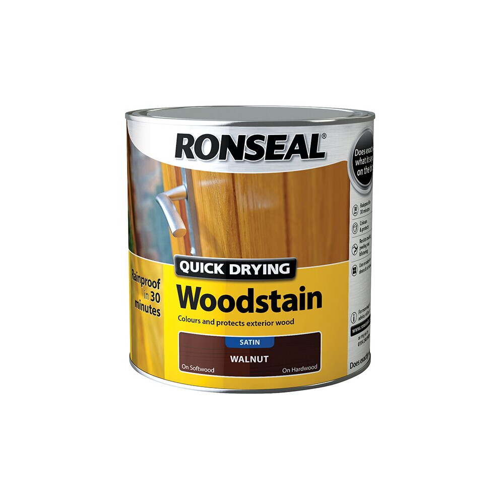 Ronseal Quick Drying Woodstain Satin Dark Oak 250ml RSLQDWSDO250
