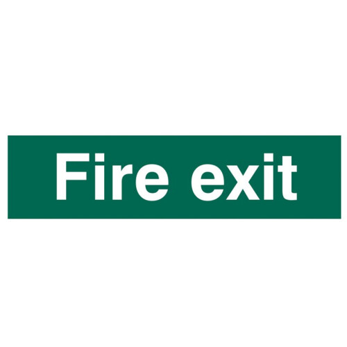 Scan Fire Exit Text Only - PVC 200 x 50mm SCA5204