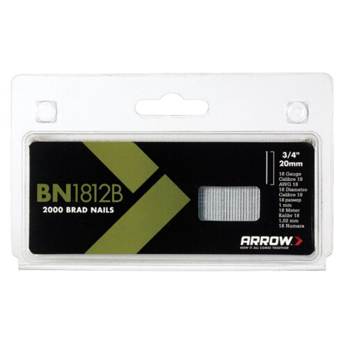 Arrow Arrow BN1812B Brad Nails 20mm Brown Head Pack 2000 ARRBN1812B
