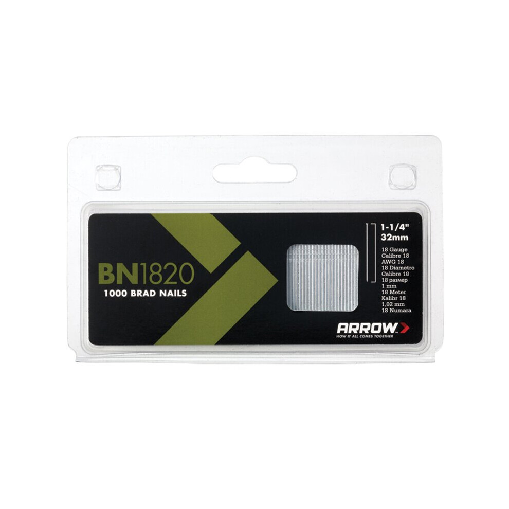 Arrow Bn1820 Brad Nails 32Mm 18G Pack 1000 Arrbn1820