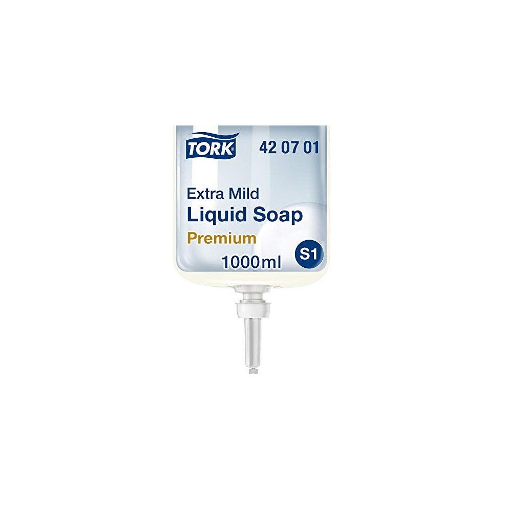 Torkos Tork Extra Mild Liquid Soap - 420701 - Allergy-Friendly All-Purpose Soap For S1/S11 Dispenser Systems - Premium Quality, Fragrance-Free, 1 X 1000 Ml