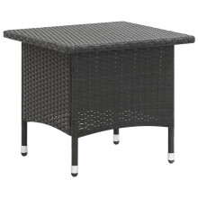 vidaXL Tea Table Black Poly Rattan Garden Outdoor Patio Backyard Deck Tables