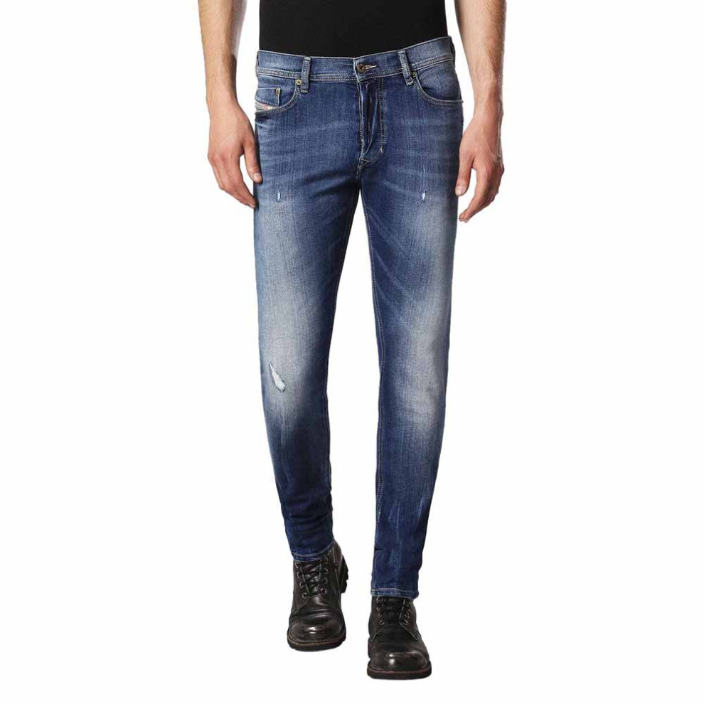 (W29 L34) DIESEL TEPPHAR 084GG Mens Denim Jeans Distressed Stretch Slim Fit Carrot Leg NEW