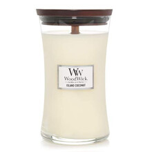 Woodwick Large Hourglass Scented Candle | Island Coconut | with Crackling Wick | Burn Time: Up to 130 Hours, Island Coconut