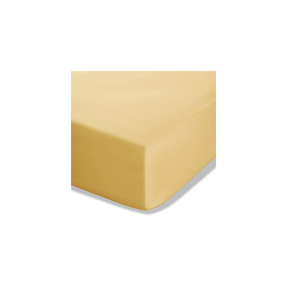 Catherine Lansfield Easy Iron Percale Super King Fitted Ochre