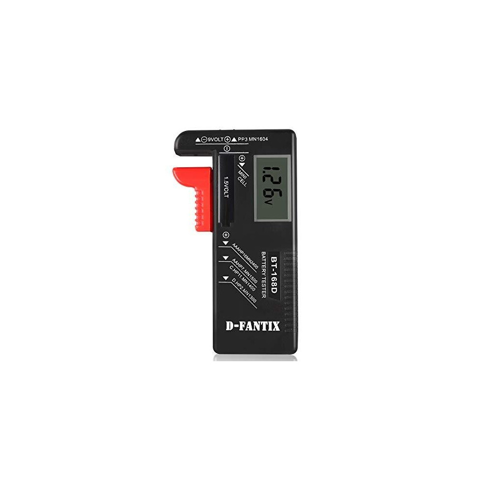 D-Fantix Analogue Battery Tester, Battery Checker For Aa Aaa C D 9V 1.5V Button Cell Batteries (Model: Bt-168) Black 709803514256