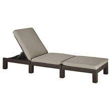 Allibert by Keter Daytona Sunlounger, Brown with Taupe Cushion