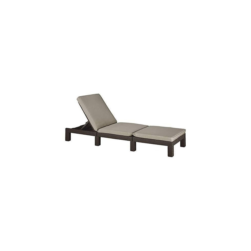 Keter Allibert By Daytona Sunlounger, With Taupe Cushion Brown