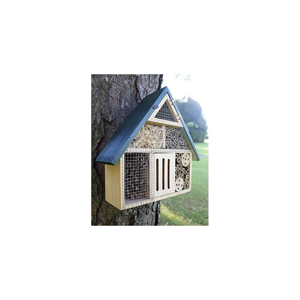 garden mile Wooden Insect Hotel Natural Wood Insect House Garden Shelter Nesting Habitat For Bees Butterflies Ladybugs Bug Insect Eco Friendly Outdo