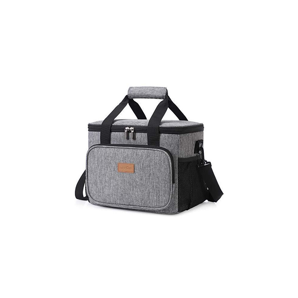 Lifewit 15L 24 Cans Insulated Picnic Lunch Bag Large Soft Cooler Bag for Outdoor/Camping/BBQ/Travel, Grey
