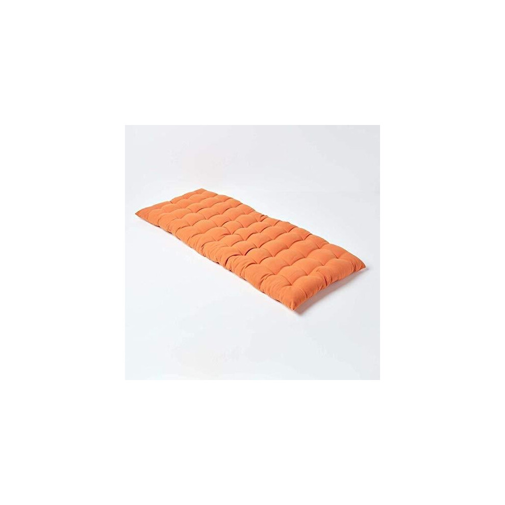 Homescapes Burnt Garden Bench Cushion 2 Seater Orange