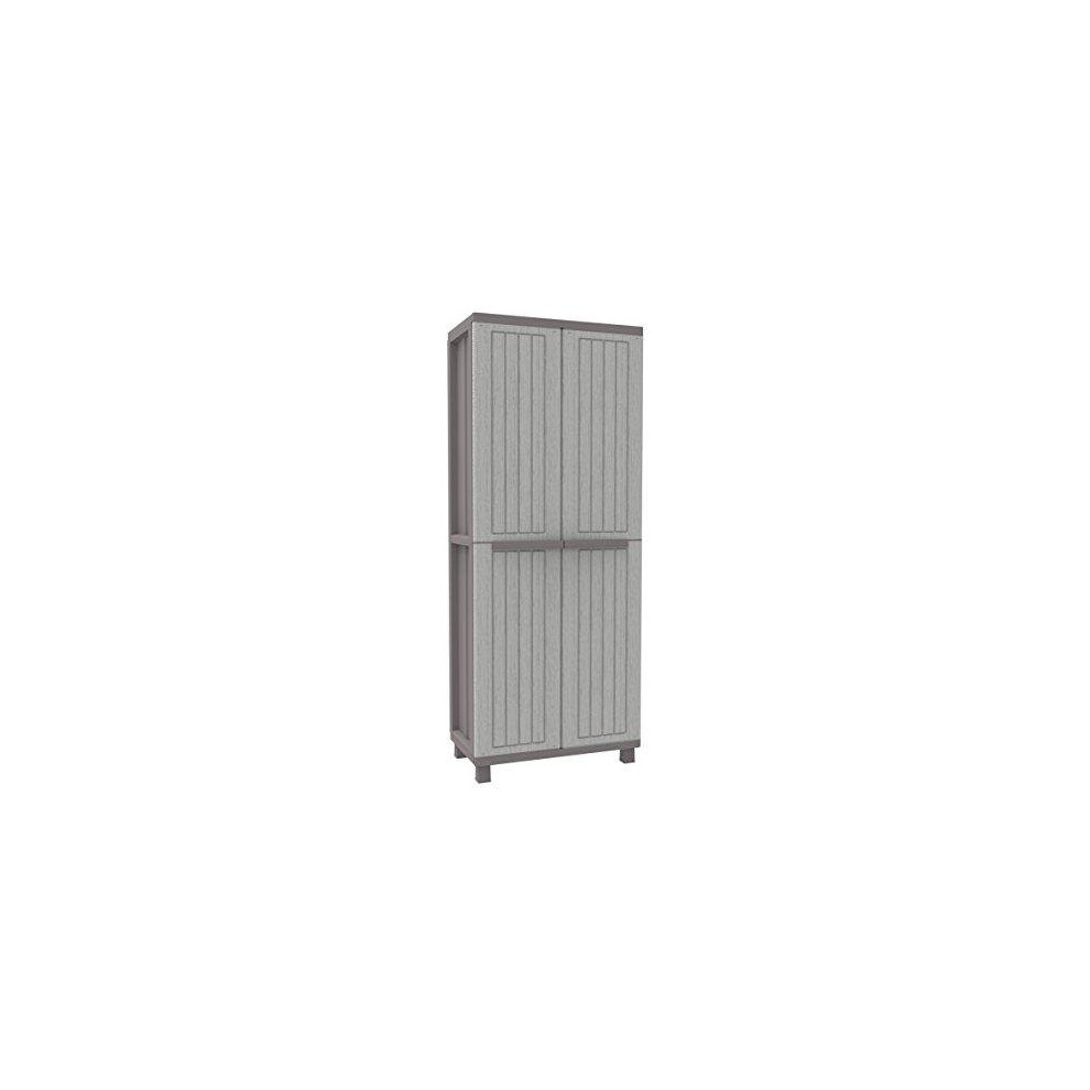 Terry 1102716, JWOOD 368, 2-Door Cabinet with 4 Tier Max Load Capacity: 10 kg per Shelf, evenly distributed, Grigio/Tortora, 68x37.5x170 cm