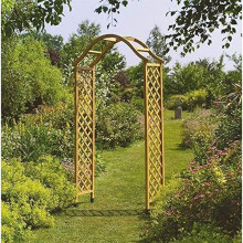 Smart Garden Elegant Woodland Wooden Garden Arch Pergola Tan Plant Support