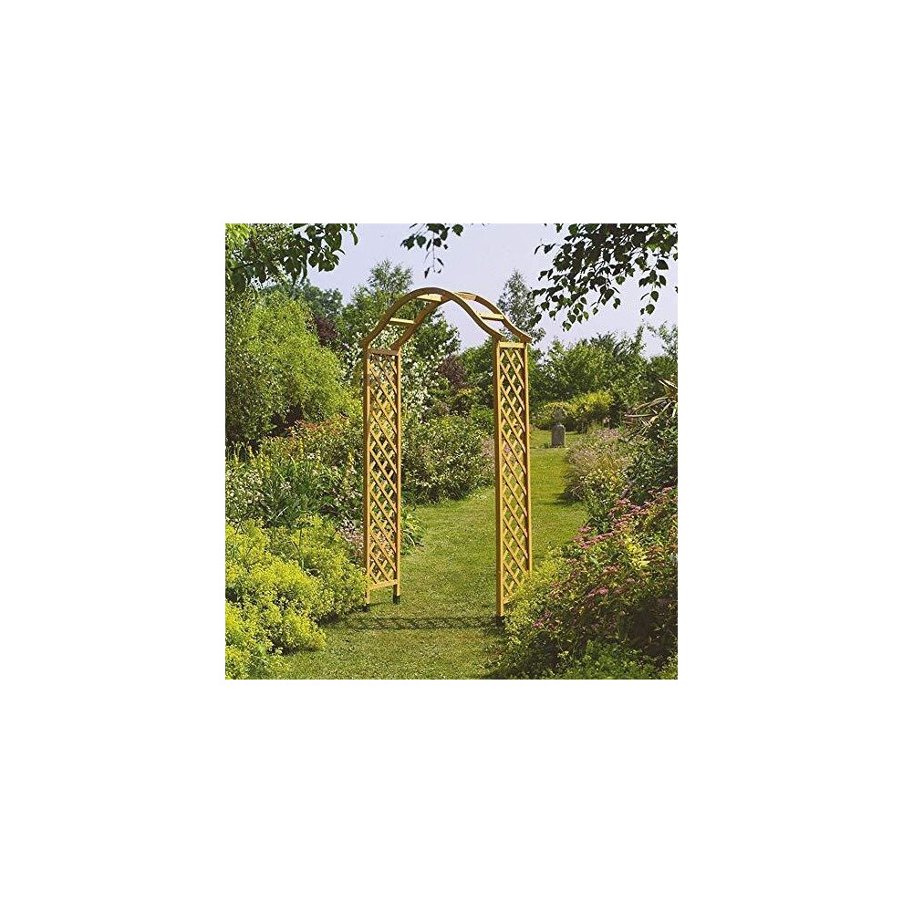 Smart Garden Elegant Woodland Wooden Garden Arch Pergola Tan Plant Support