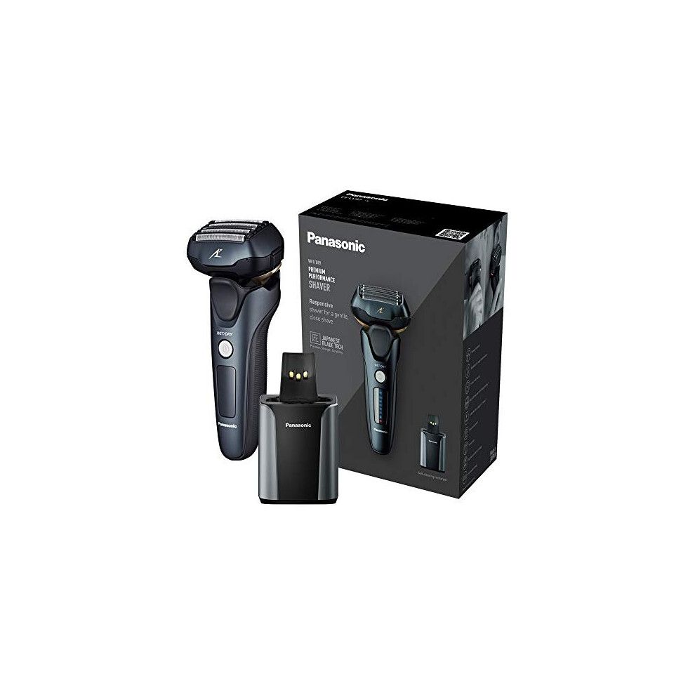 Panasonic ES-LV97 Wet & Dry Electric 5-Blade Shaver with Cleaning & Charging Stand, UK 2 Pin Plug