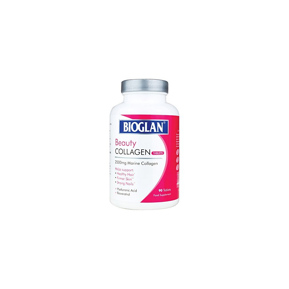 Bioglan Collagen Tablets | 2500mg | Hydrolysed Marine Collagen |Hyaluronic Acid | Resveratrol | Biotin | Selenium & Vitamin C | 90 Tablets