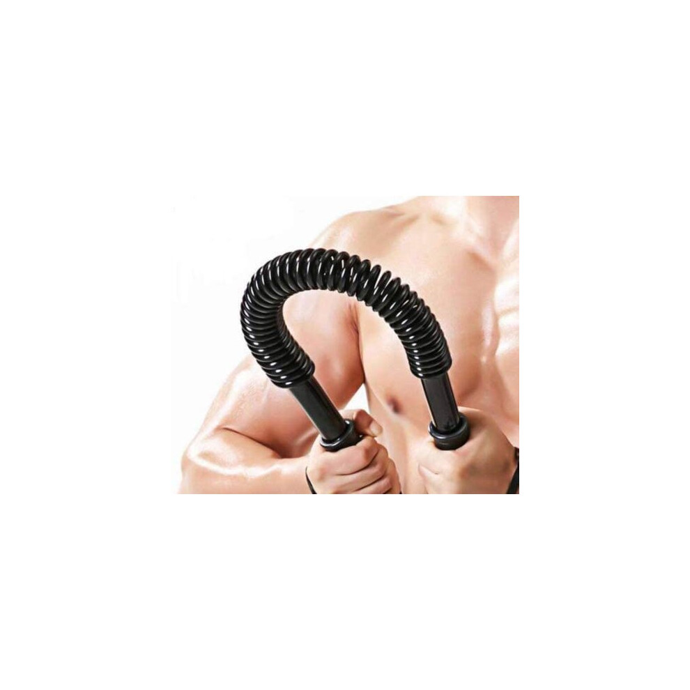 (40kg) VIPER Heavy Duty Power Twister Flexible Stretch Spring Bendy Bar Arm Gym Black Training Muscle Exercise 